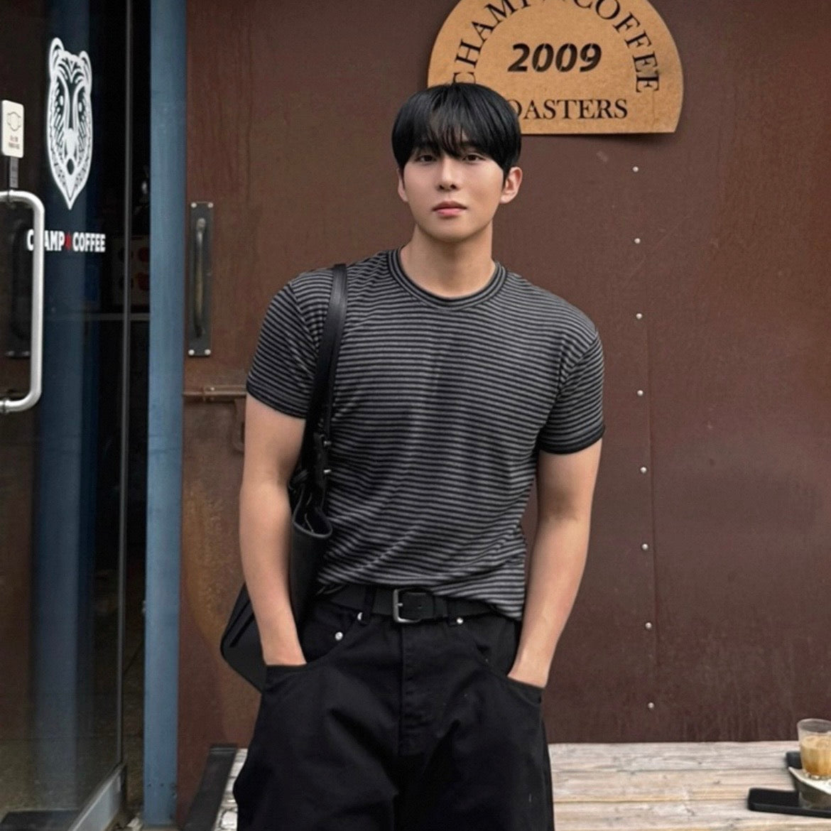 Korean Striped Cotton T-Shirt