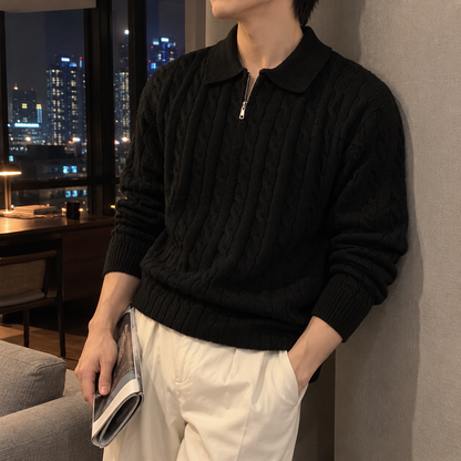 Model Zip Knit Sweater