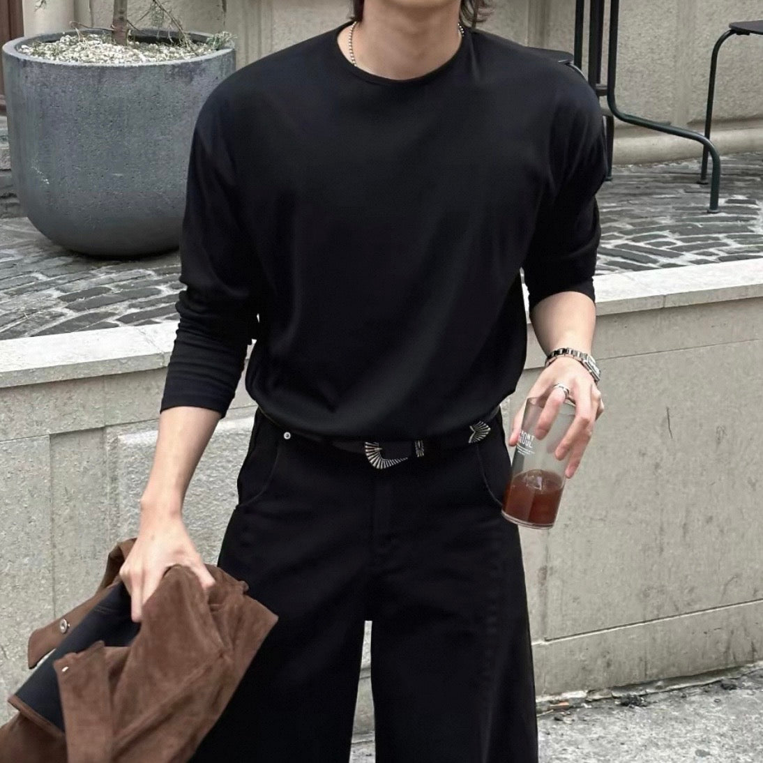 Minimal Ribbed Long Sleeve Tee