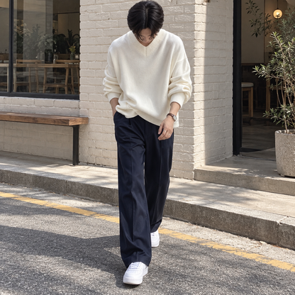 V-Neck Design Knit Sweater