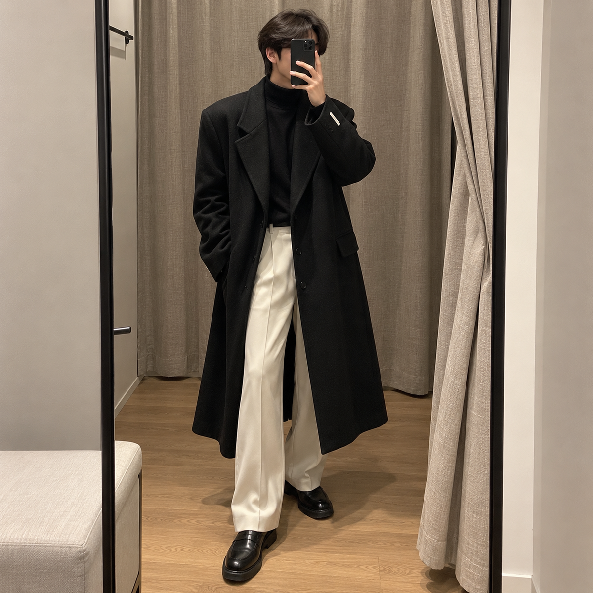 Tweed trench coat