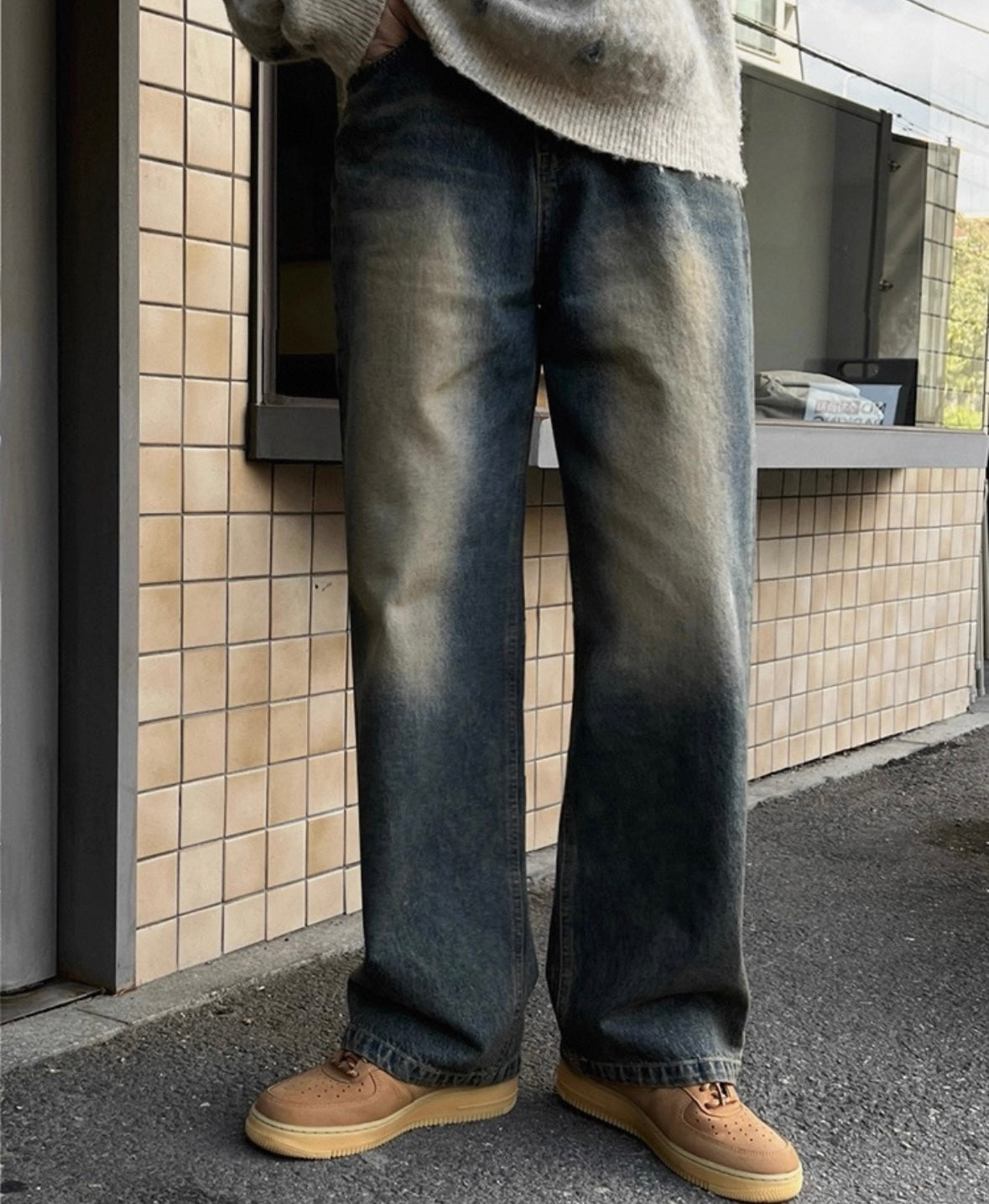 Retro Straight Jeans Pants