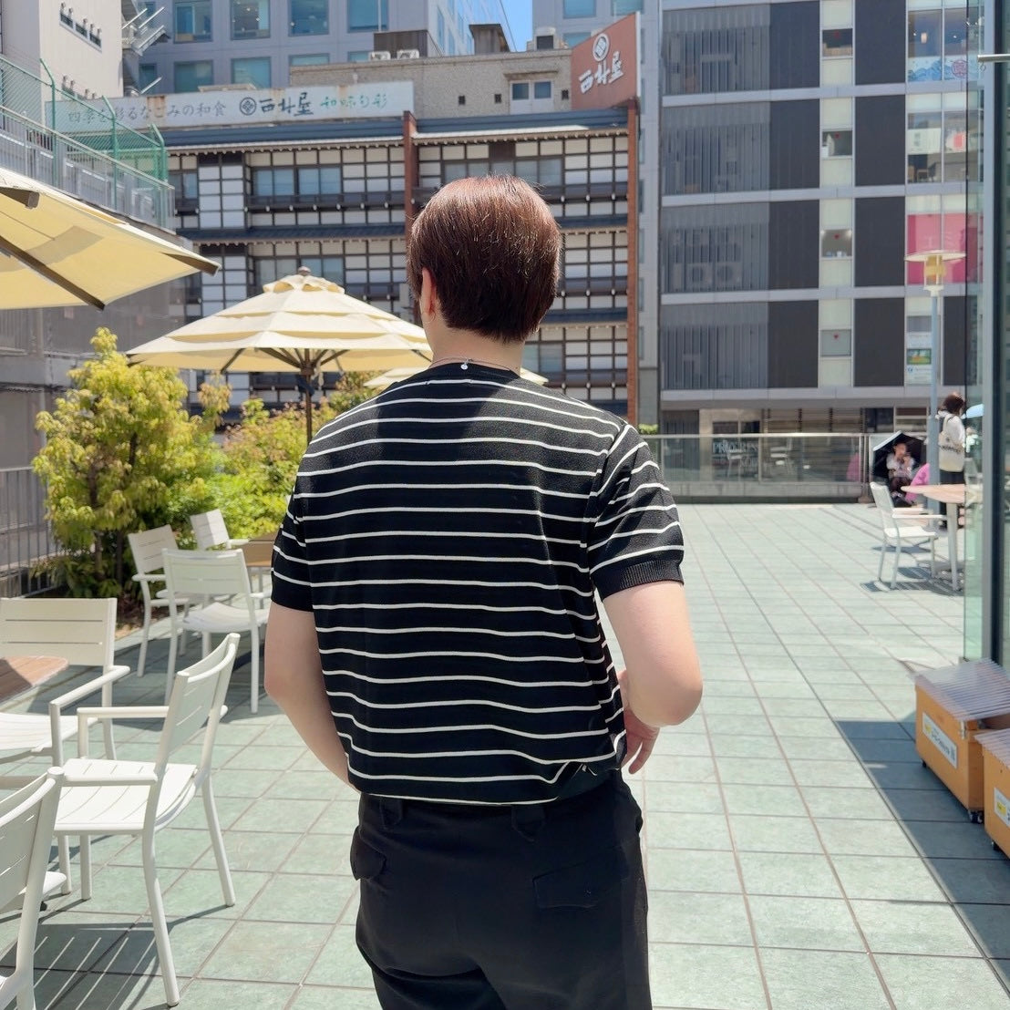 Loose Fit Black Striped Tee