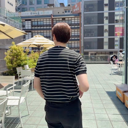 Loose Fit Black Striped Tee