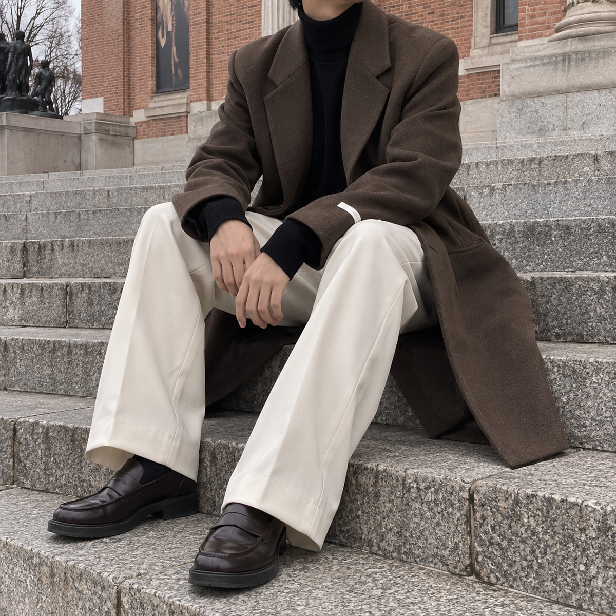 Tweed trench coat
