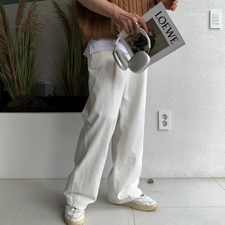 White Casual Wide Pants