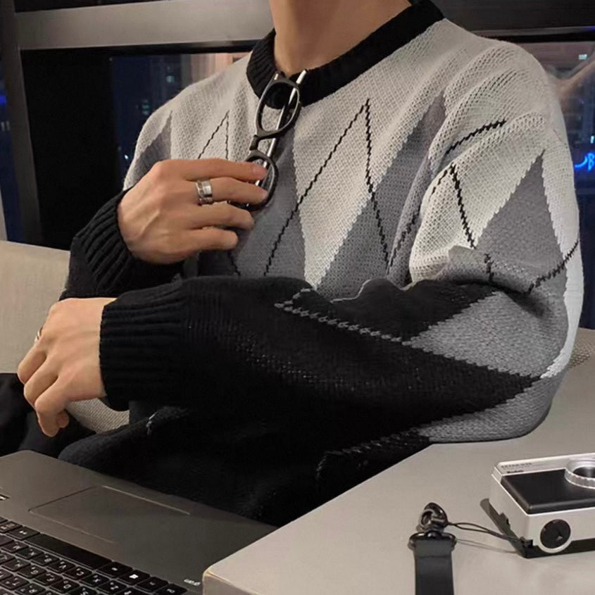 Plaid Peplum Knit Sweater