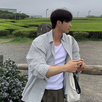 Plaid Long-Sleeve Shirt Jacket