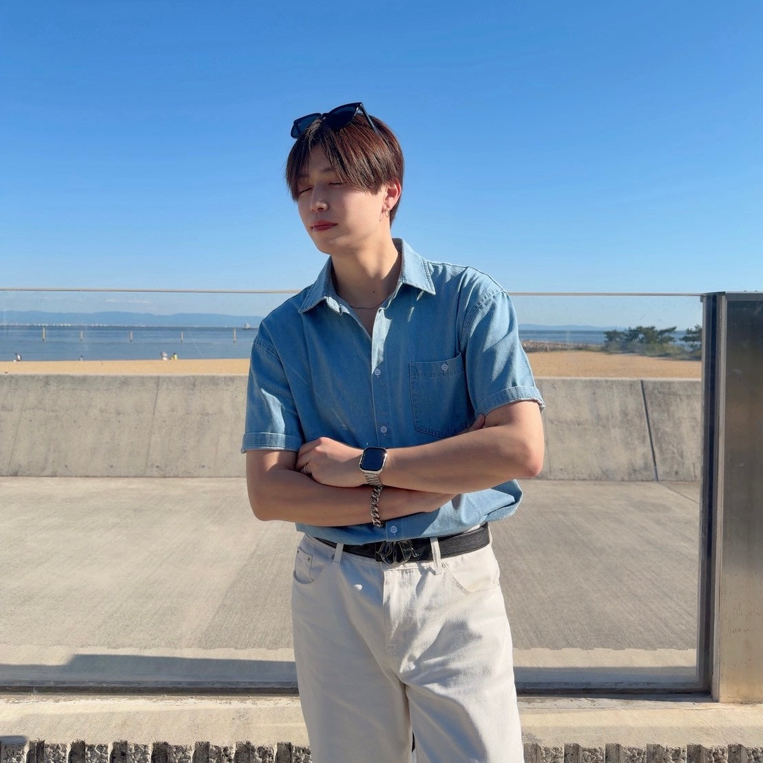 Retro Wash Denim Summer Shirt