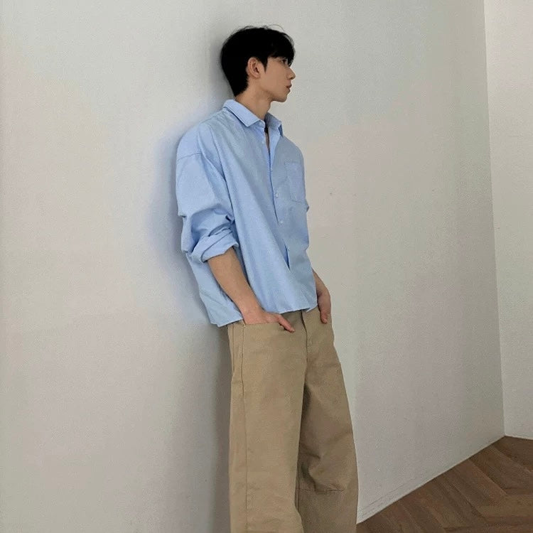 Korean-Style Long Sleeve Shirt