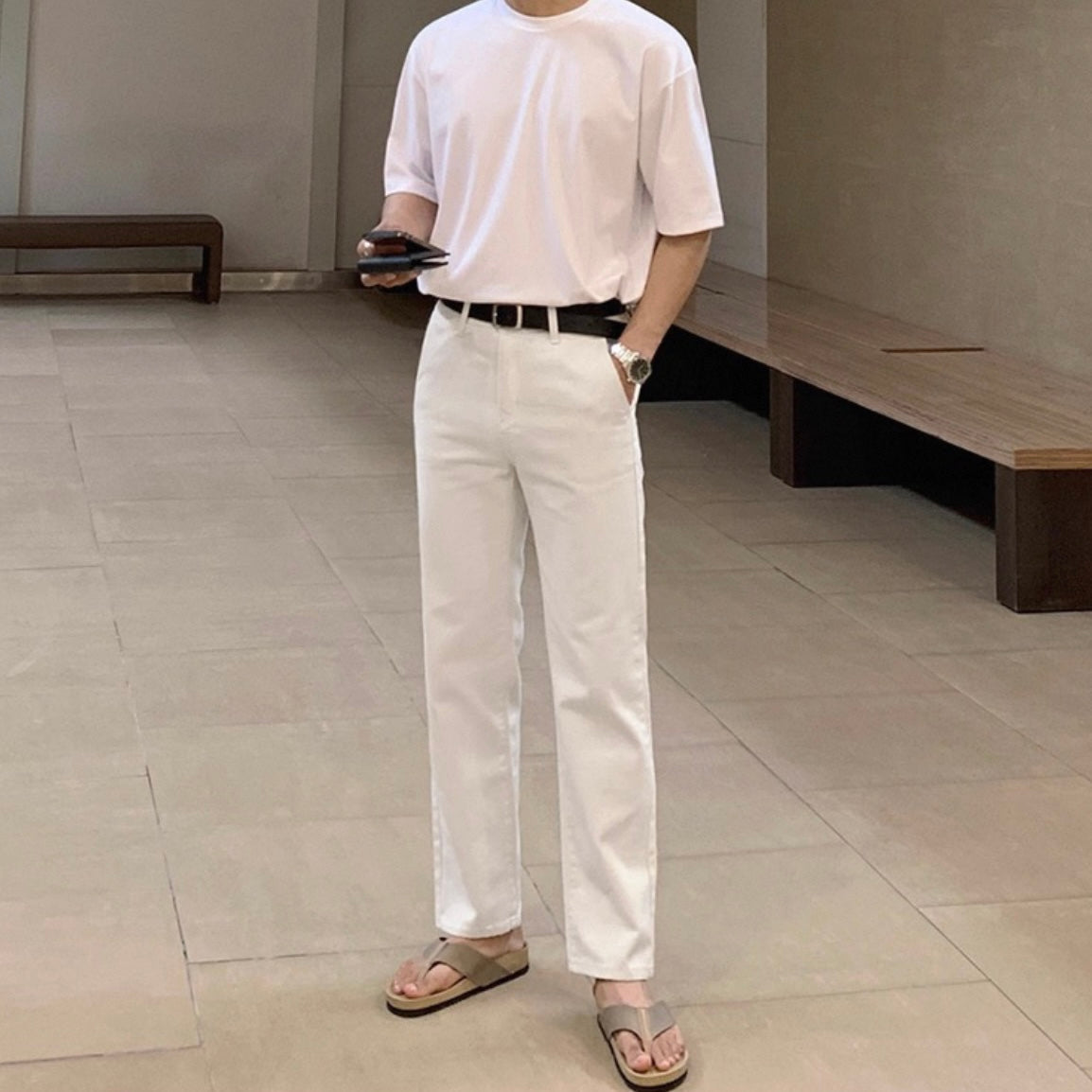 Korean Style White Jeans