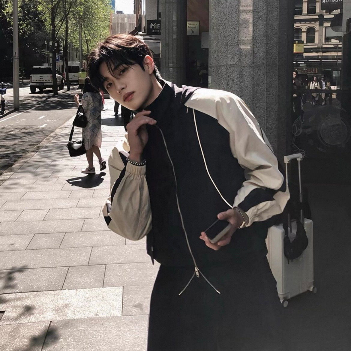 Contrast Piping Track Jacket