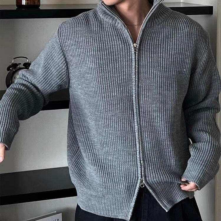 Ribbed Half Zip Knit