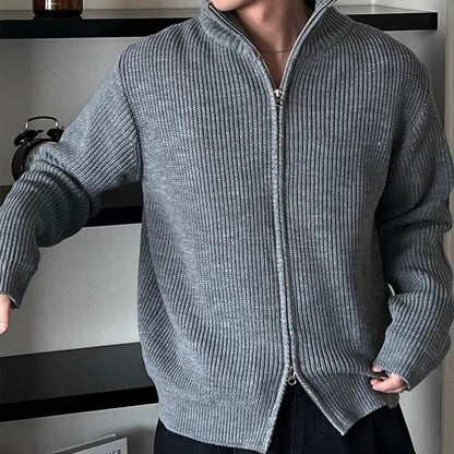 Ribbed Half Zip Knit