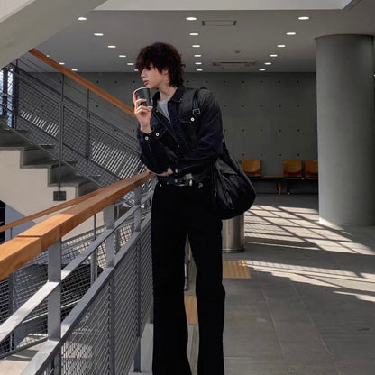 Washed Black Denim Jacket