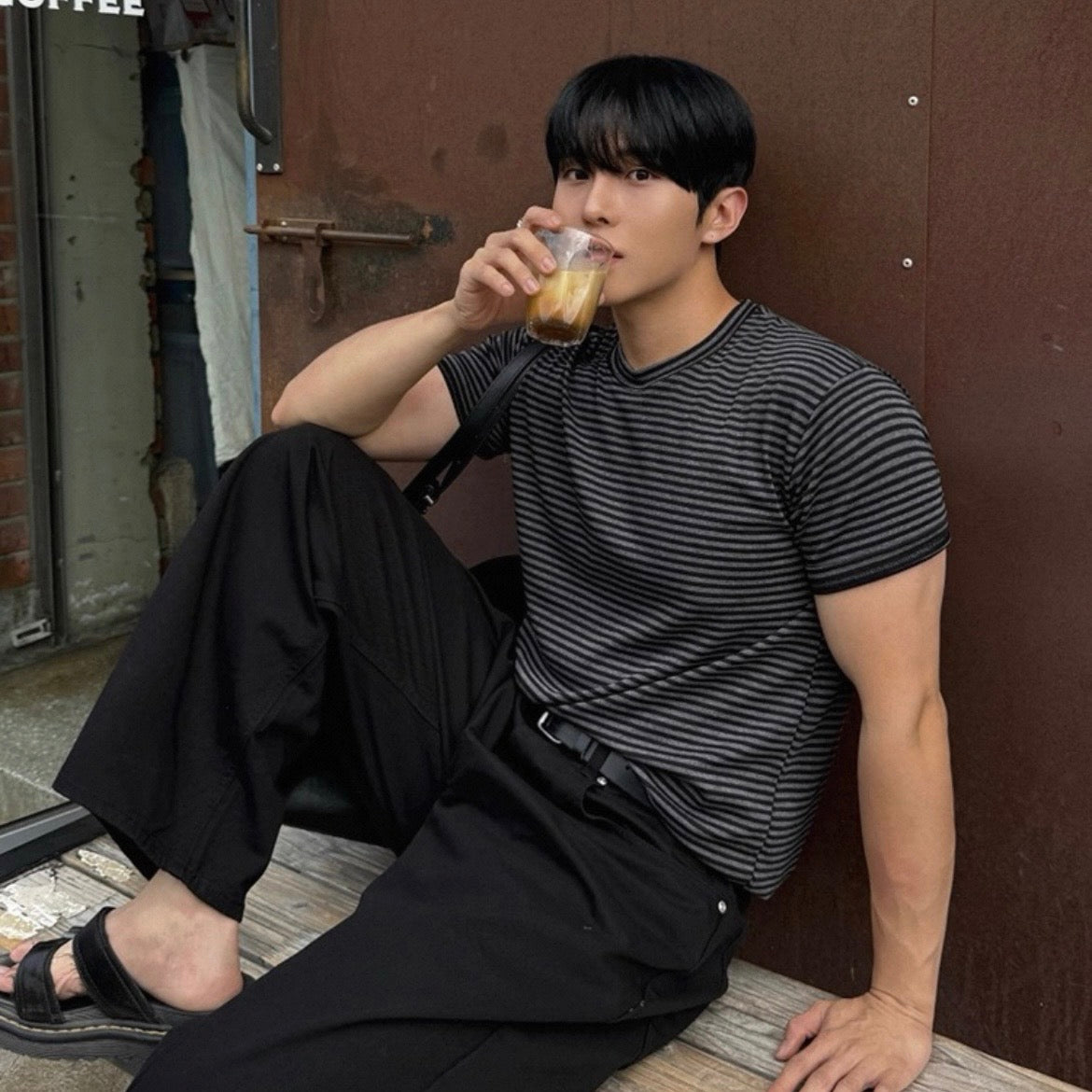 Korean Striped Cotton T-Shirt