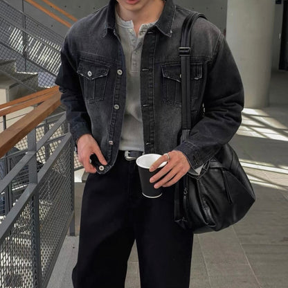 Washed Black Denim Jacket