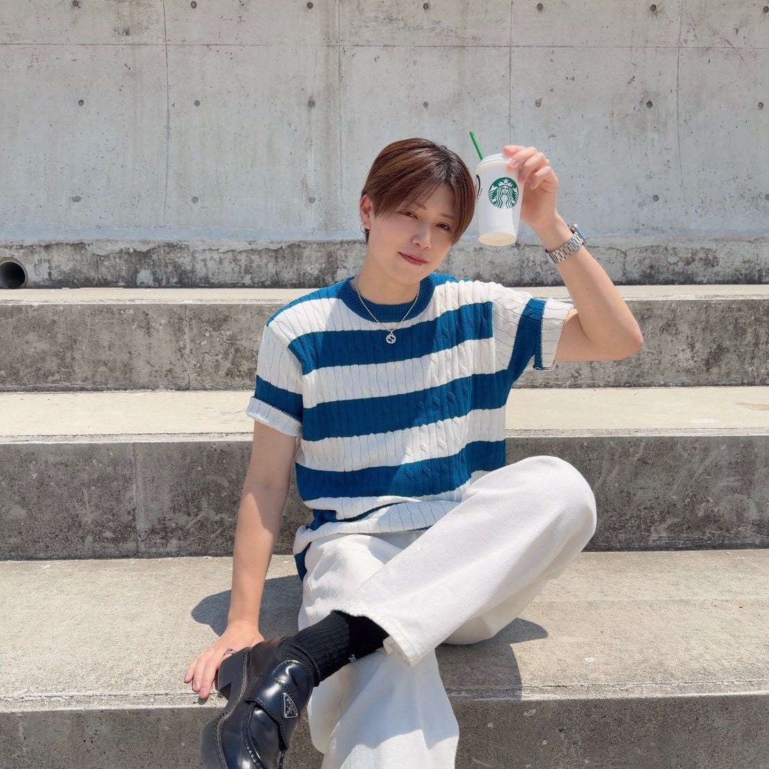 Retro Color Clash Knit Tee