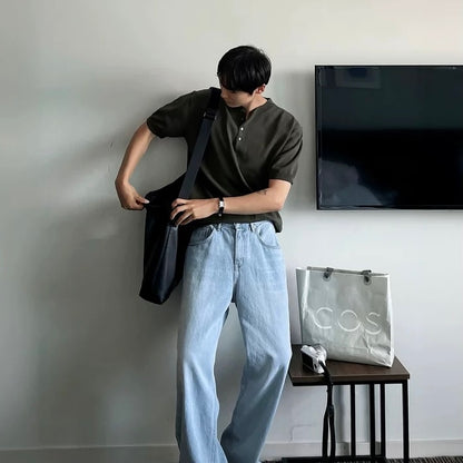 Korean Trendy Henry T-shirts
