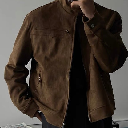 Suede Zip-Up Jacket