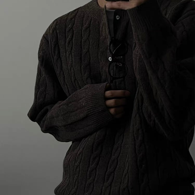 Cable Knit Henley Sweater