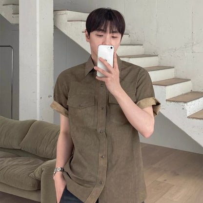 Retro Workwear Short-Sleeve Shirt