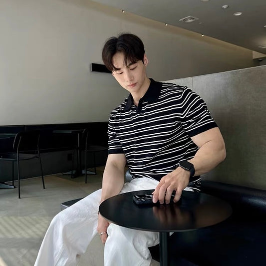 Casual Striped Polo Shirt