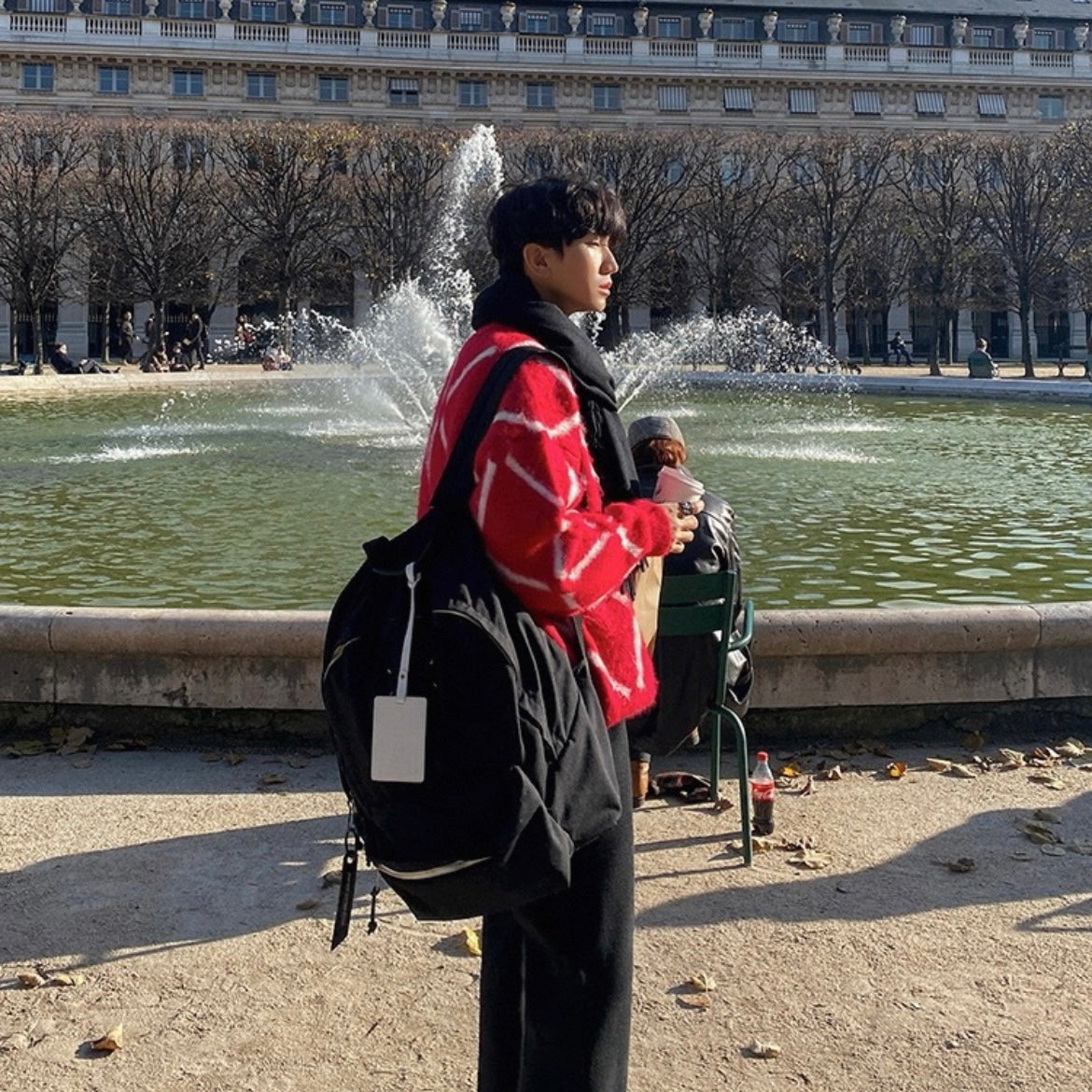 Plaid Knit Sweater for Couples