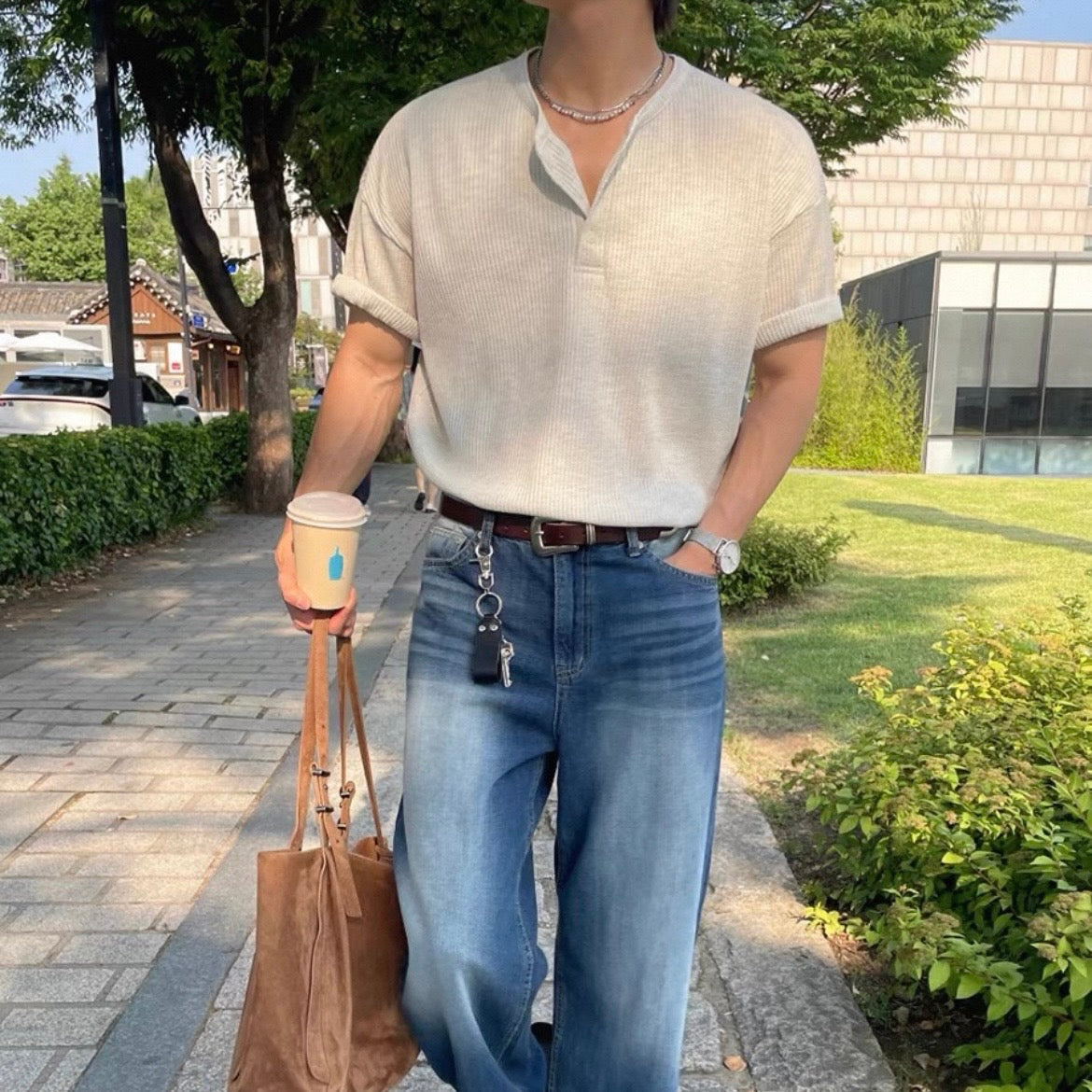 Loose Summer Collared T-shirt