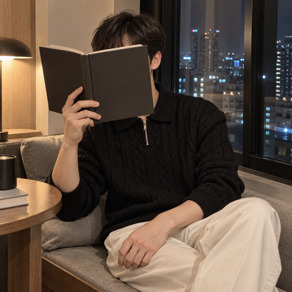 Model Zip Knit Sweater
