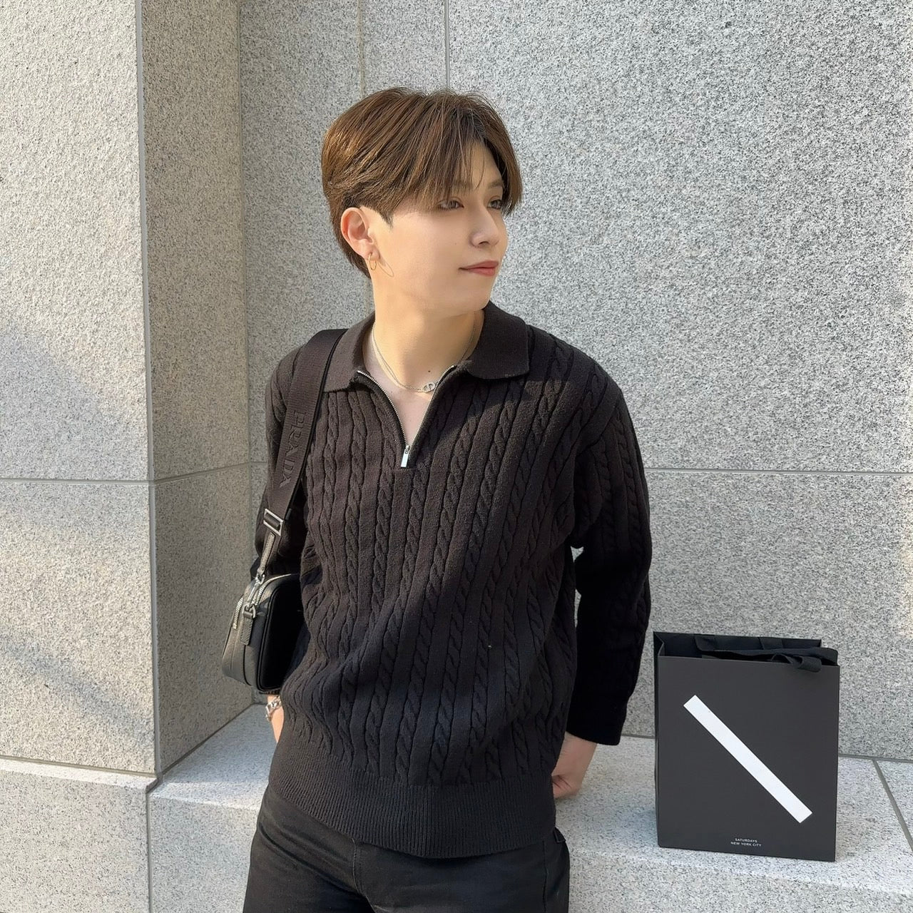 Model Zip Knit Sweater
