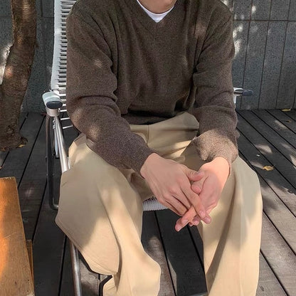 Soft V-Neck Knit Sweater