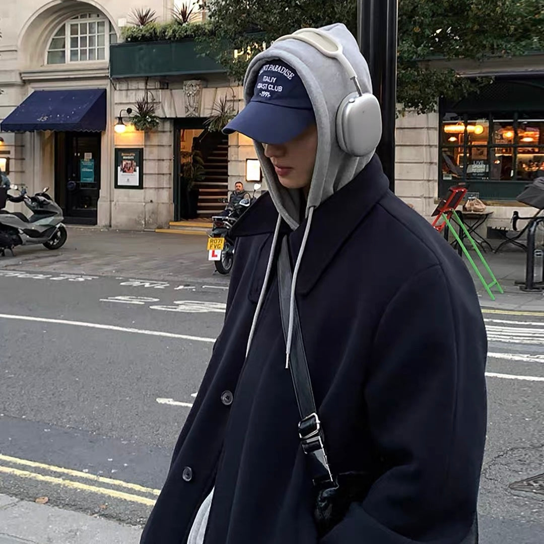 Knee-Length Wool Tweed Coat