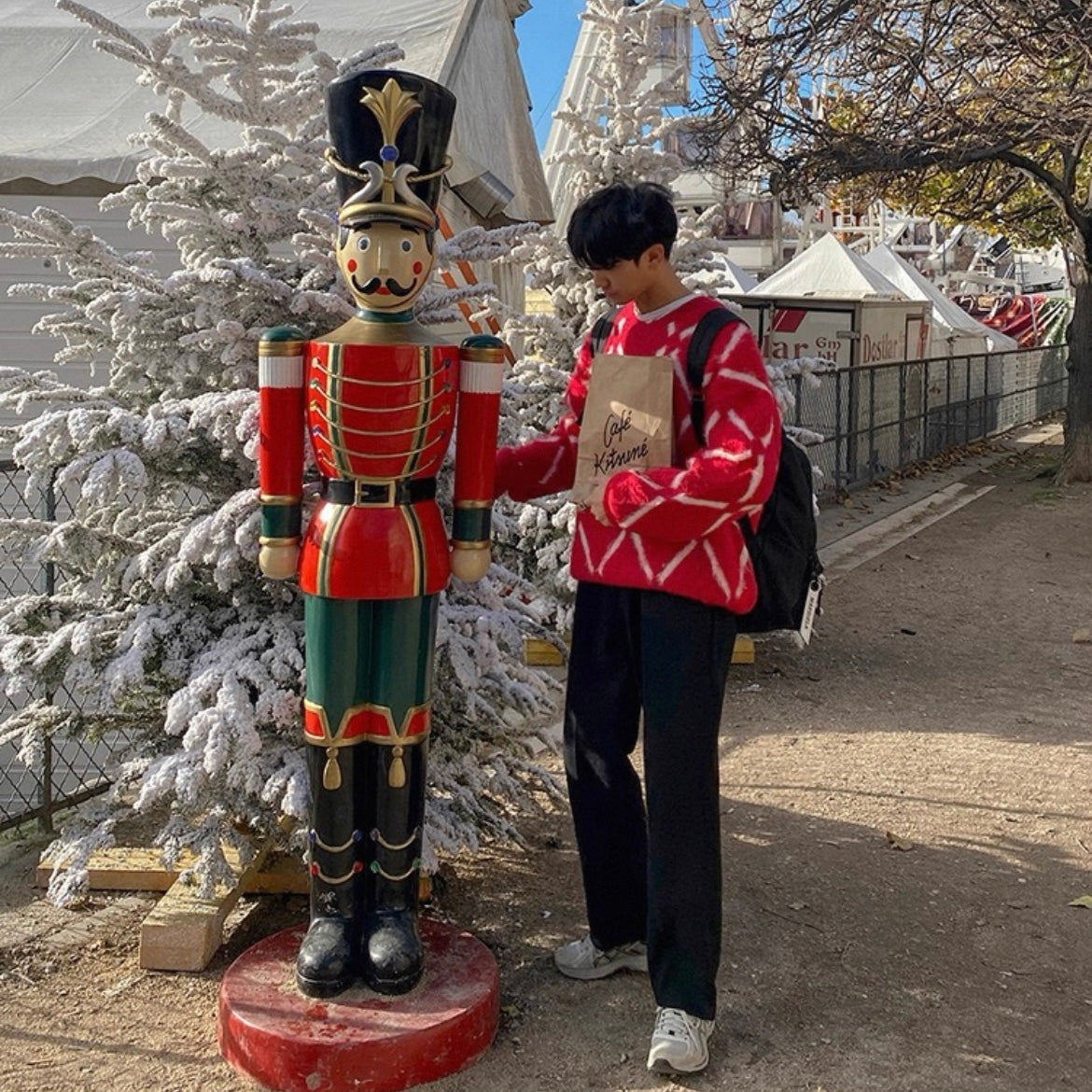 Plaid Knit Sweater for Couples