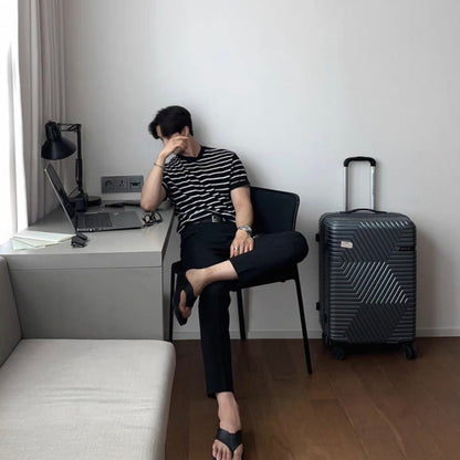 Loose Fit Black Striped Tee