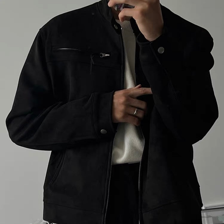 Suede Zip-Up Jacket