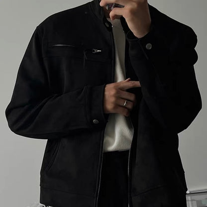 Suede Zip-Up Jacket