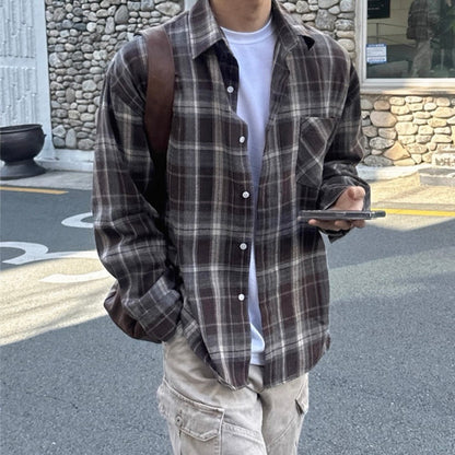 Retro Plaid Casual Shirt