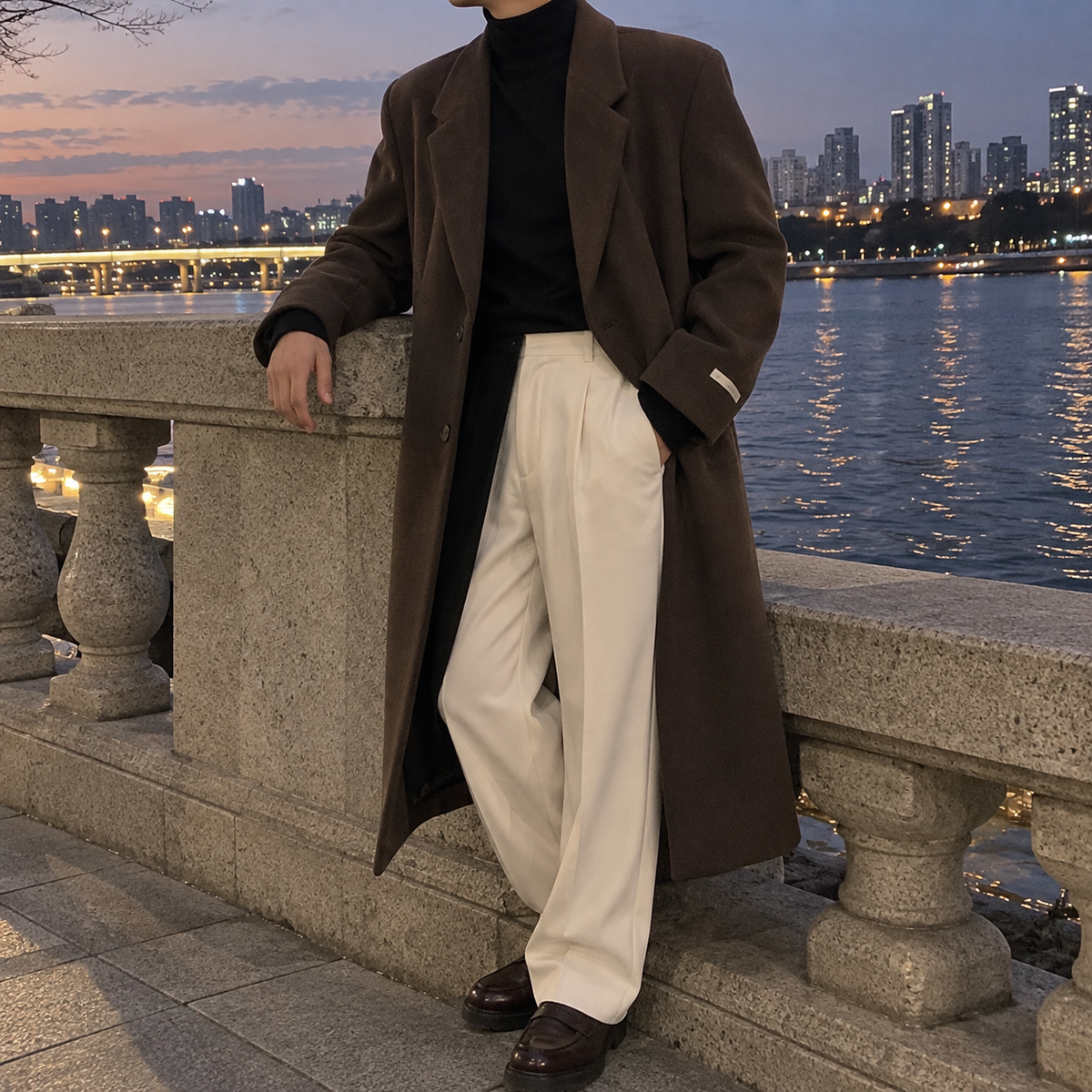 Tweed trench coat