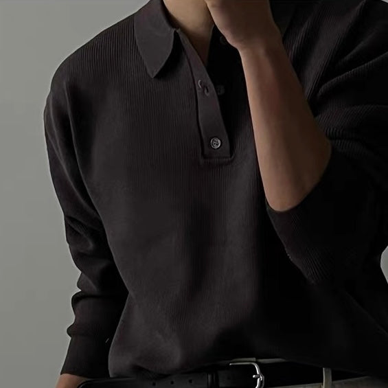 Classic Ribbed Knit Polo