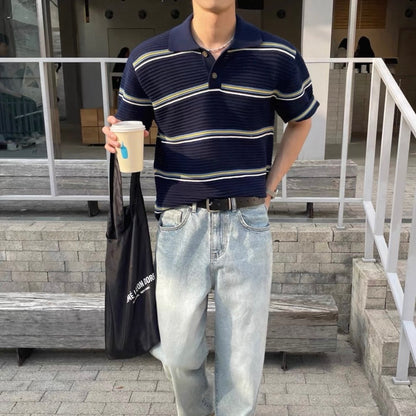 Loose-Fit Color-Block Polo Shirt