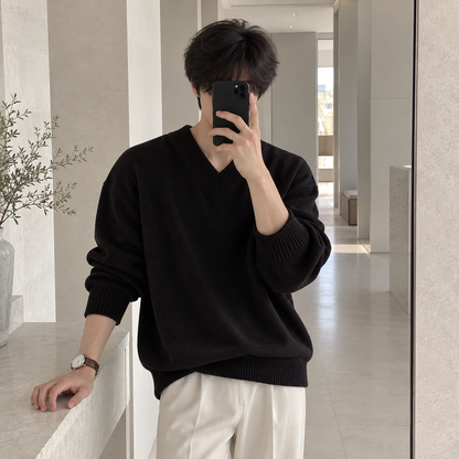 V-Neck Design Knit Sweater