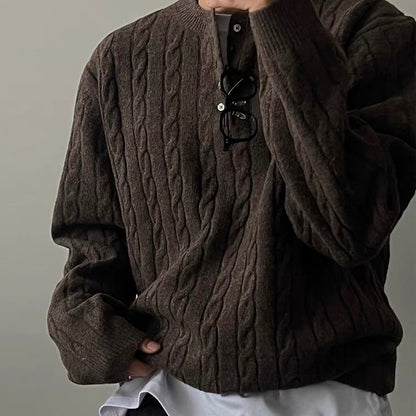 Cable Knit Henley Sweater