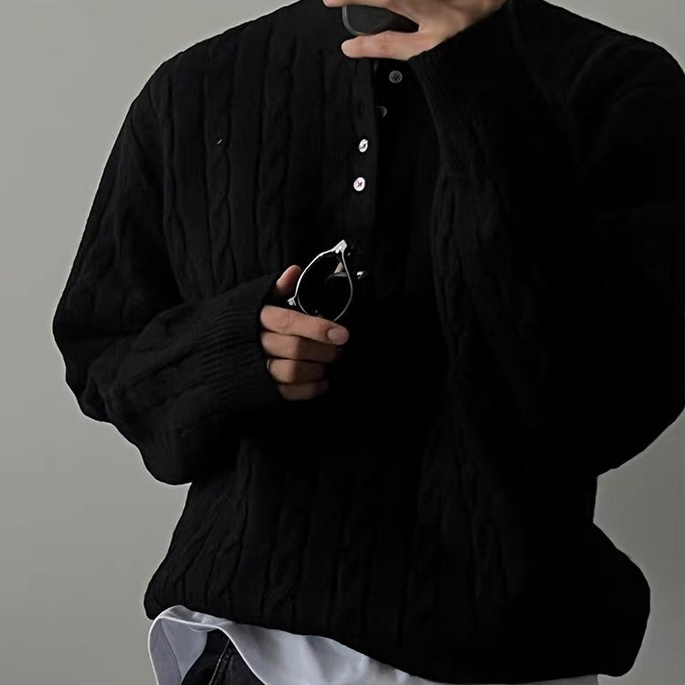 Cable Knit Henley Sweater