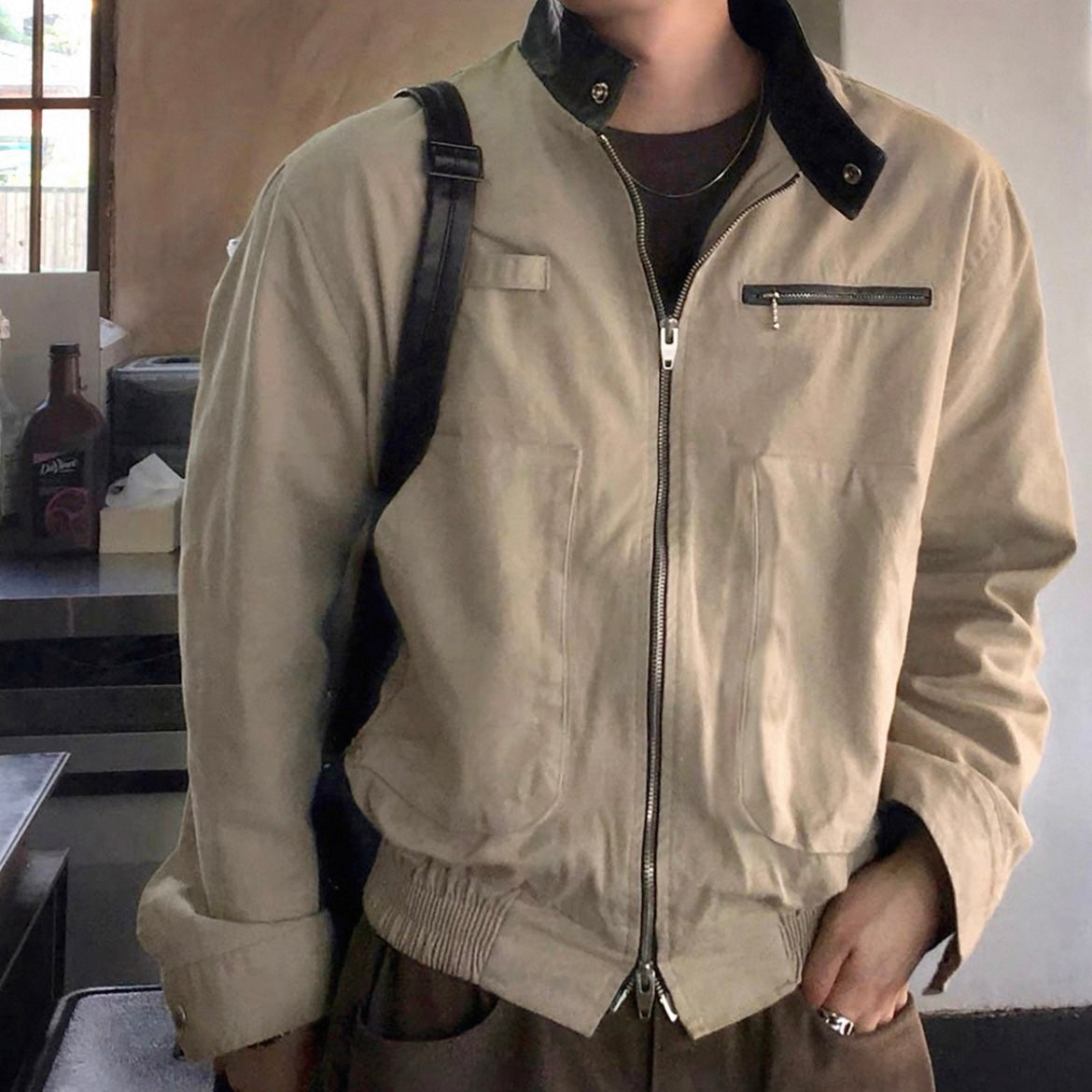 Vintage Spliced Jacket Tops