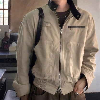 Vintage Spliced Jacket Tops