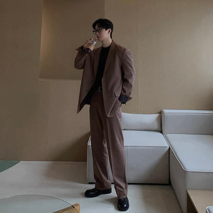 Casual Solid Color Jacket Setup