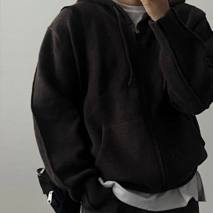 Ribbed Zip-Up Hoodie