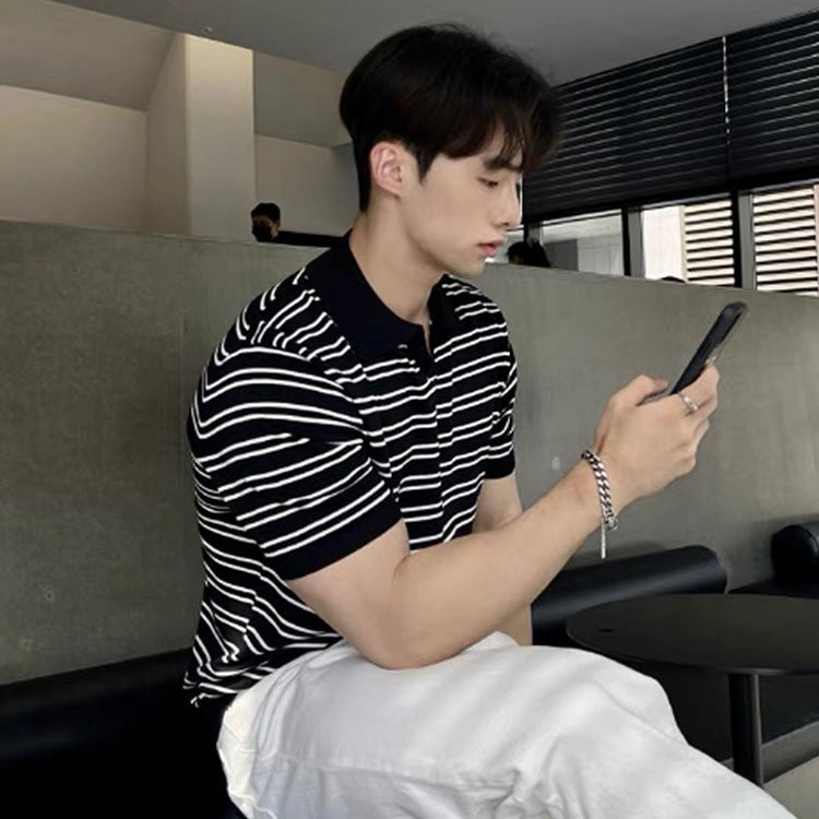 Casual Striped Polo Shirt