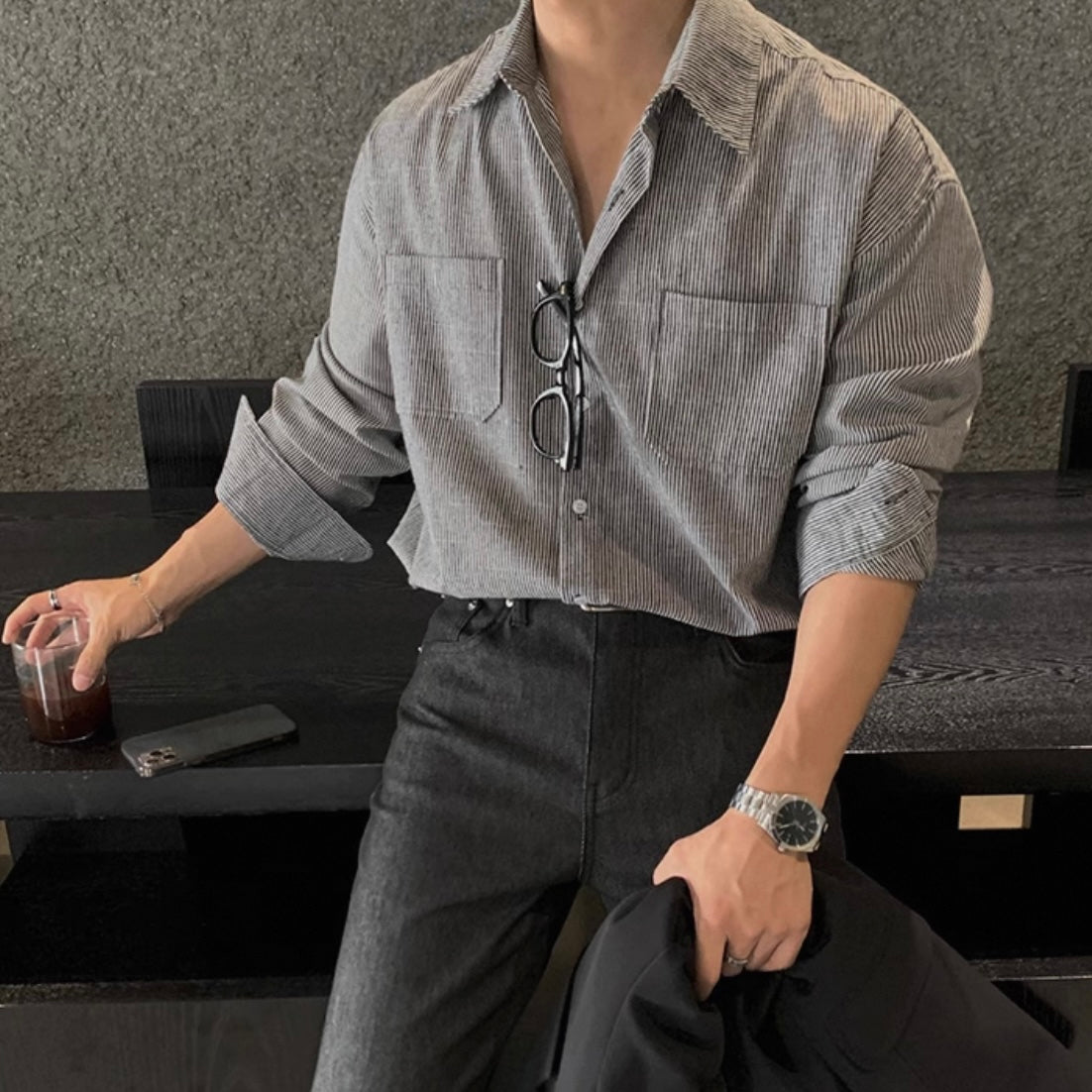 Men's Handsome Stripe Casual Shirt
